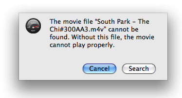 Error when opening a movie with unresolved data ref