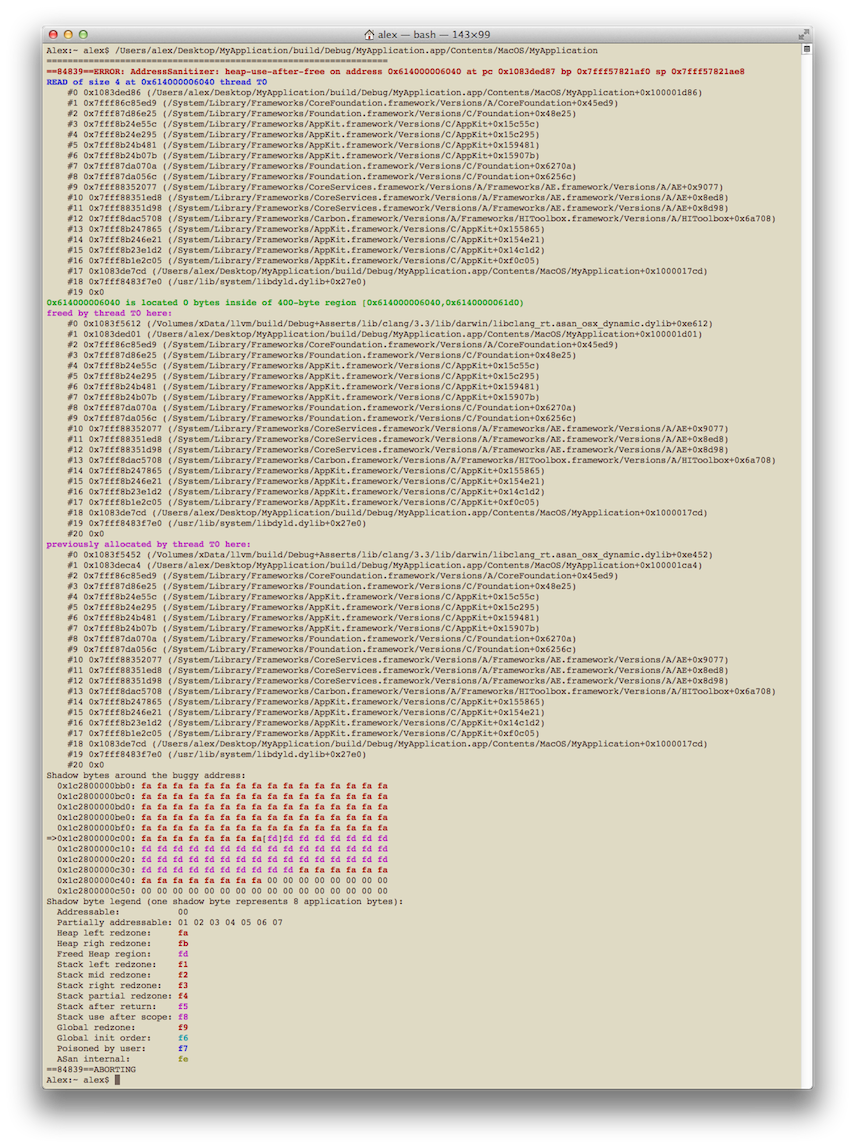 Memory Error with AddressSanitizer