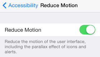 Reduced Motion Setting